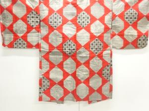 大正ロマン　亀甲模様織り出し銘仙羽織